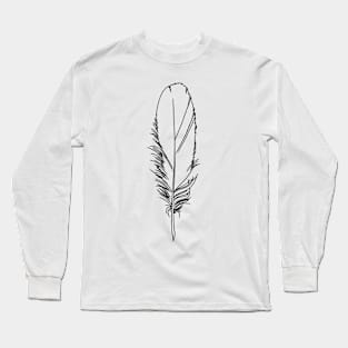 feather. black Long Sleeve T-Shirt